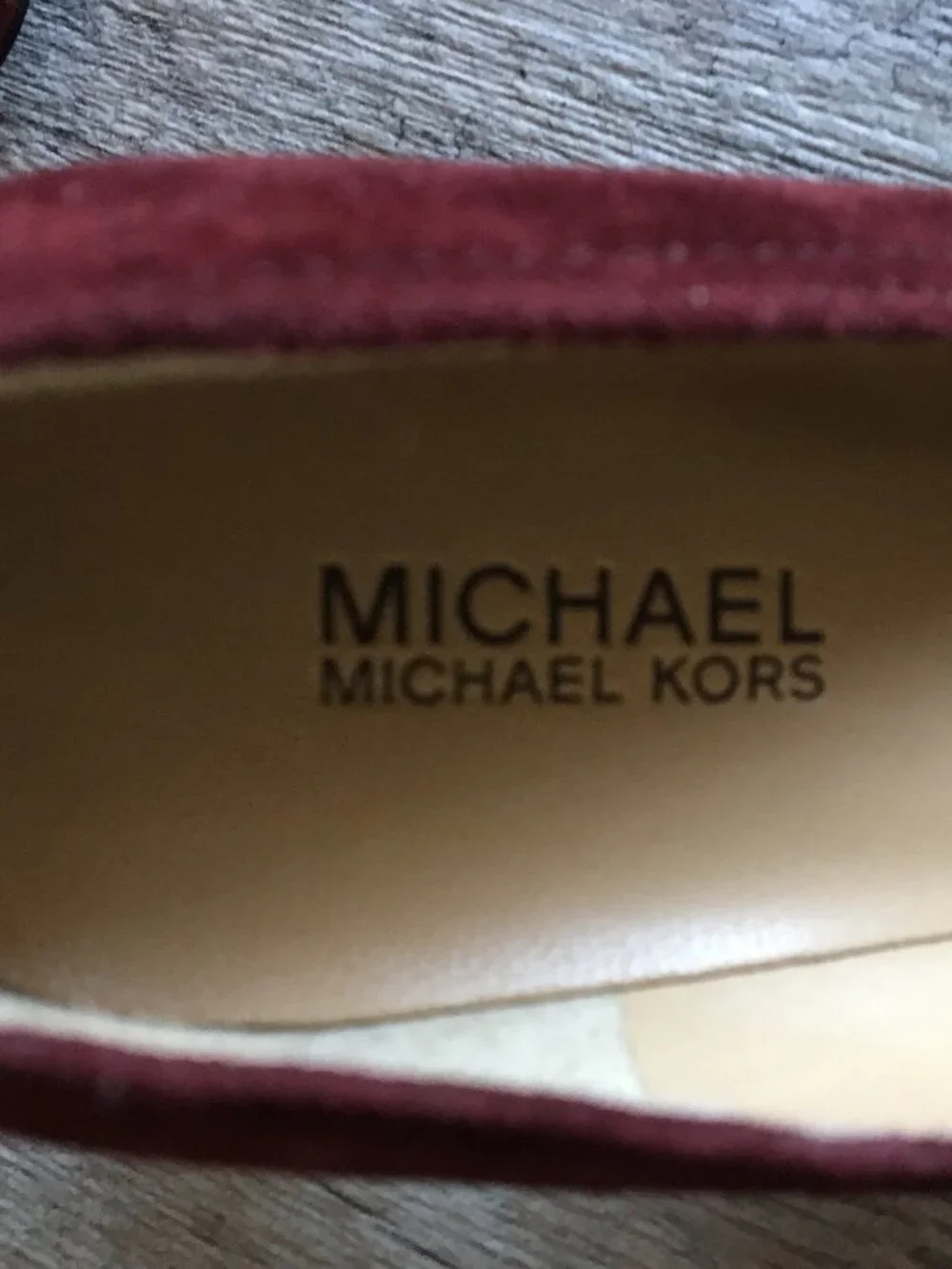 Michael Kors Burgundy Suede Buckle Button Pumps, Size 8.5B